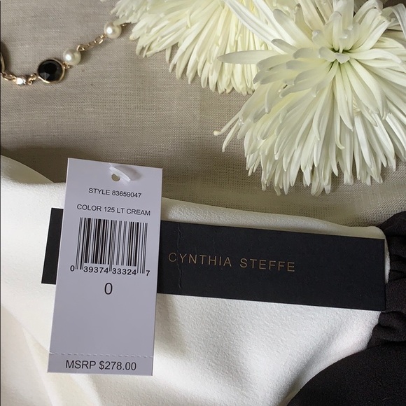 NWT Cynthia Steffe Black and Ivory Cocktail Dress - Picture 4 of 7